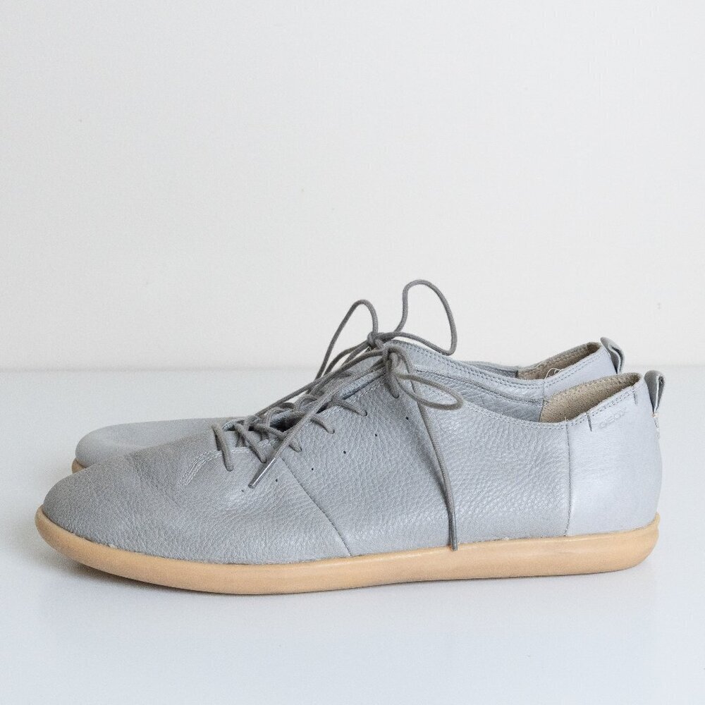 Geox Respira Leather Sneakers Gray Comfort Minimalist Casual Shoes - Picture 2 of 16